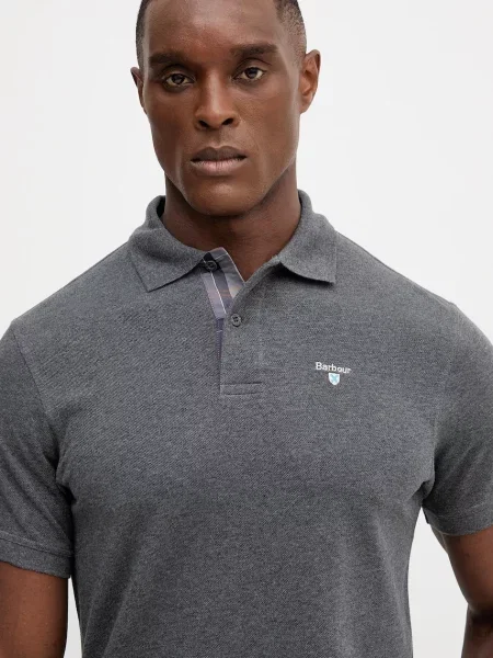 Поло Barbour Tartan Pique Polo з аплікацією зелений