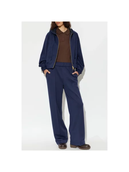 Bluza z kapturem Moncler z kapturem niebieska