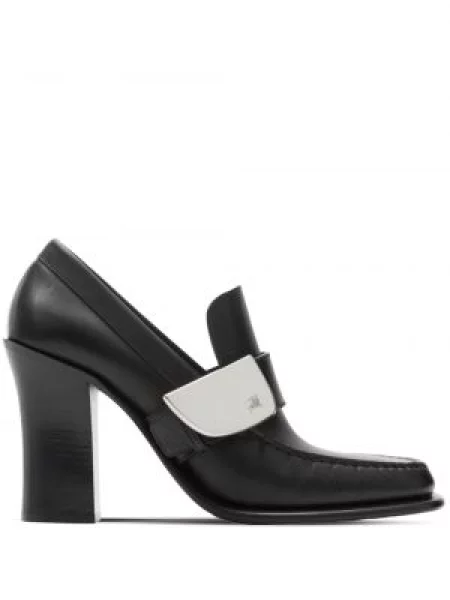 Kožené loafers Burberry černé