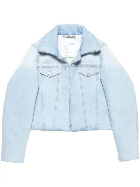 Kurtka jeansowa Acne Studios w kwiatki niebieska