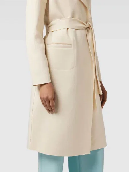 Płaszcz z kołnierzem z połami model ‘juice’ Vila beżowy