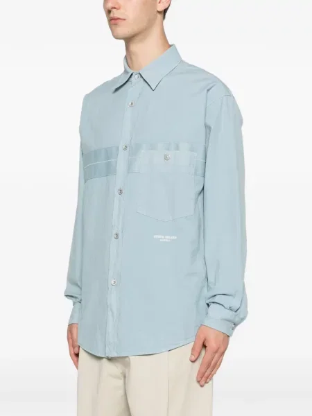 Риза Stone Island бродирана синьо