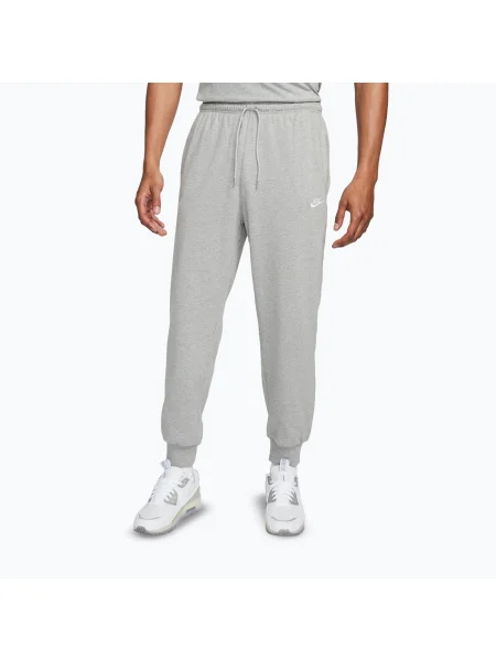 Pantaloni pentru bărbați Nike Club Knit Jogger dark grey heather/white alb