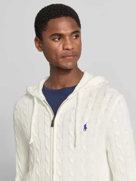 Kardigan rozpinany o kroju regular fit z czystej bawełny Polo Ralph Lauren biały