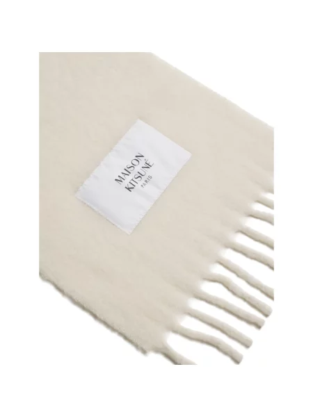 Maison Kitsuné Alpaca szalik z wełną beżowa
