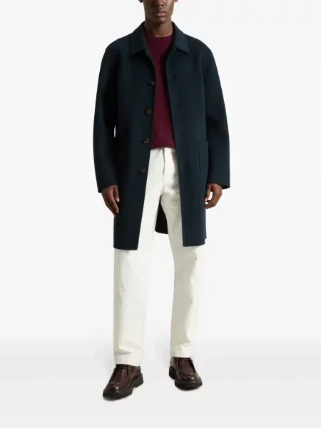 Vienakrūtis paltas Woolrich mėlyna