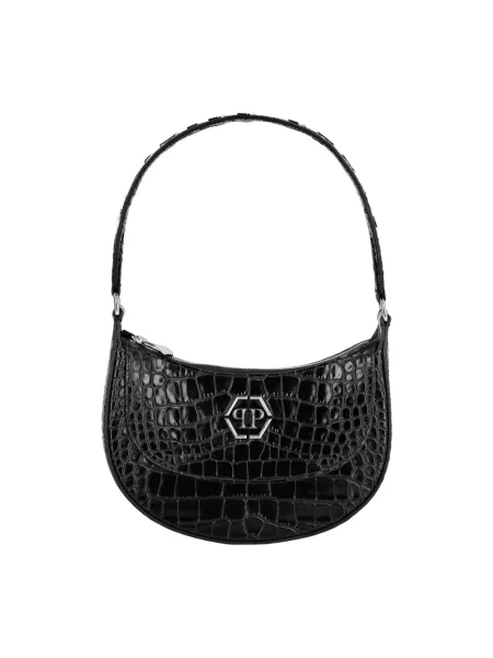 Torebka skórzana Philipp Plein skórzana czarna