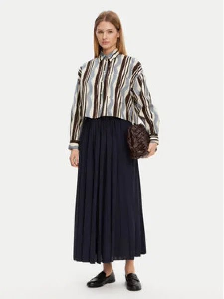 Weekend Max Mara Plisovaná sukně Bleu Tmavomodrá