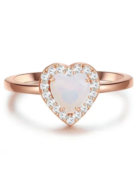 Glanzstücke München Prstan rožnato zlata / transparentna bela