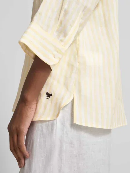 Bluzka z długim rękawem o kroju oversized z czystego lnu model PANETTO' Weekend Max Mara żółta