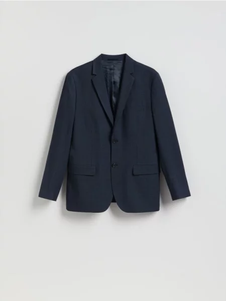 Reserved Sacou slim fit cu micro carouri bleumarin