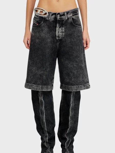 Короткі джинсові шорти Diesel сірі