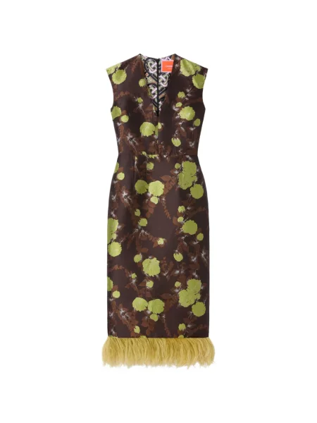 Rochie La Doublej cu pene maro