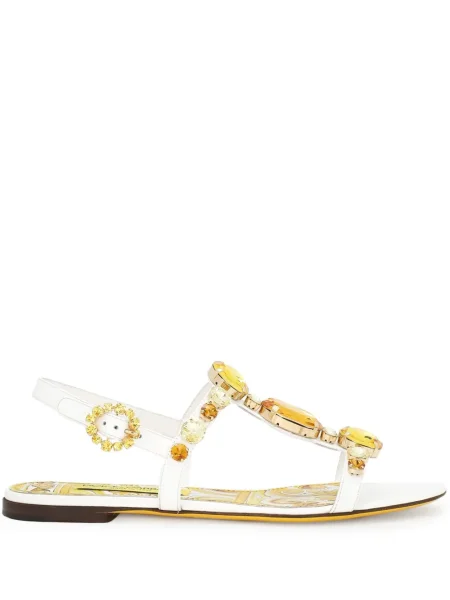 Sandale Dolce & Gabbana din piele alb