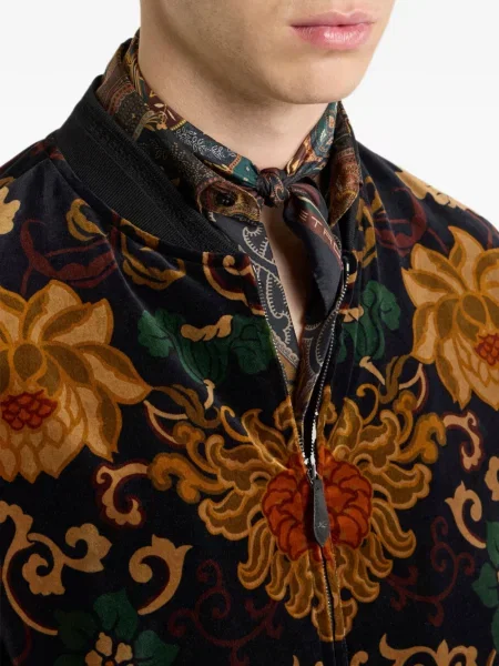 Μεταξωτός κασκόλ Etro paisley μαύρο