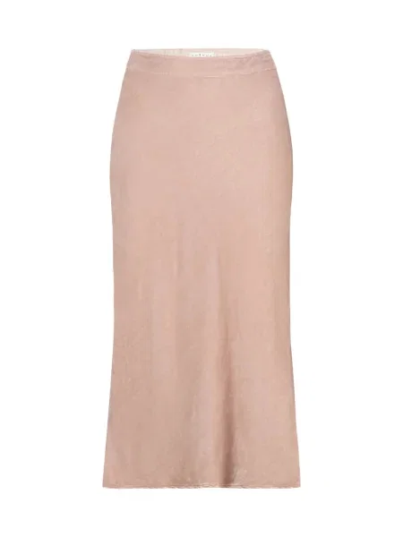 Fustă midi Velvet de catifea până la genunchi roz