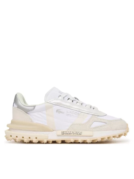 Boty Lacoste ELITE ACTIVE SILVER CREAM bílé