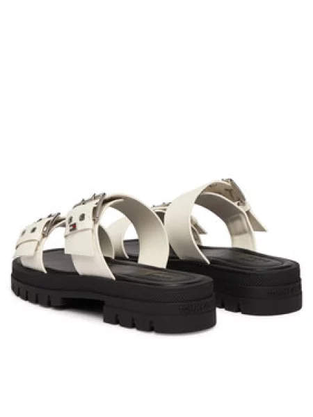 Natikače Tommy Jeans Tjw Buckle Straps Sandal Krem bijela