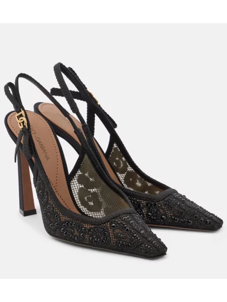 Полуотворени обувки Dolce&gabbana с отворена пета черно