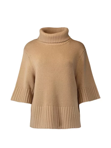 Lung pulover Michael Kors Collection din cașmir cu decolteu rotund maro