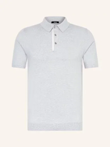 Reiss Úpletová Polokošile Finch Regular Fit světle šedá