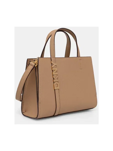 DKNY torebka crossbody skórzana beżowa