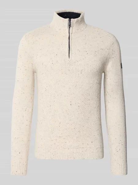 Bluza z kołnierzem o kroju regular fit z mieszanki bawełny Tom Tailor biała