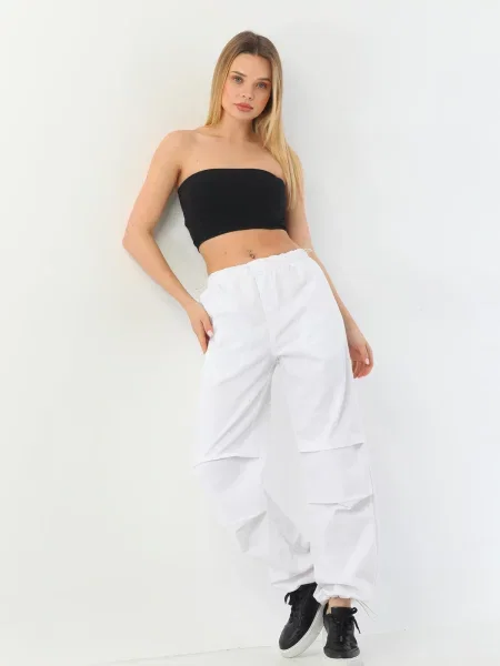Spodnie cargo Bi̇keli̇fe białe