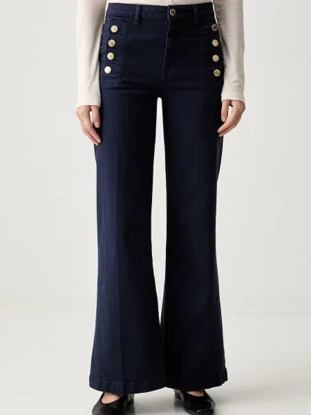 ViCOLO blugi wide leg pentru femei albastru