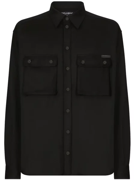 Cămașă Dolce & Gabbana de lână negru