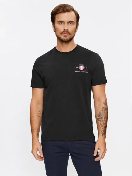 Gant Tricou Reg Archive Shield Emb Ss negru