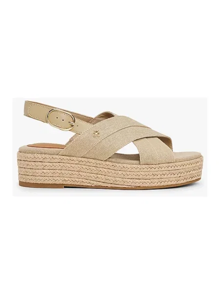 Tommy Hilfiger Buty Kobieta 40 EU Denim Denimowe sandały espadryle na platformie beżowy
