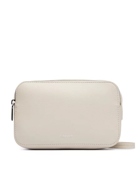 Kabelka Calvin Klein Foil Logo Elongated Camera Bag Krémová