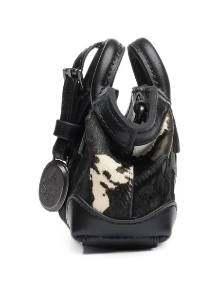 Geantă shopper Ash din piele cu imagine negru