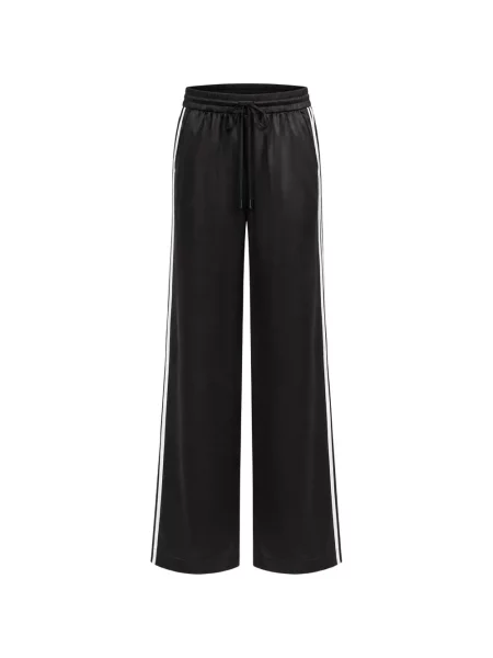 Pantaloni Sprwmn de mătase cu dungi negru