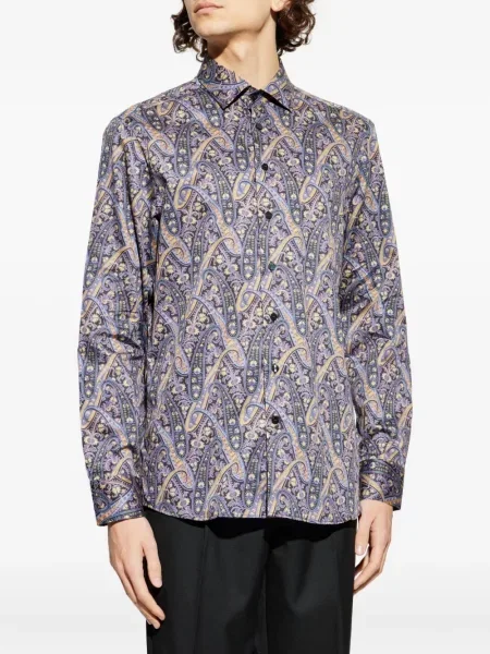Cămașă Etro cu imagine cu model paisley violet