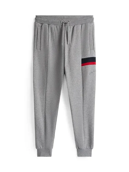 TOMMY HILFIGER Nadrág tengerészkék / melír / piros szürke