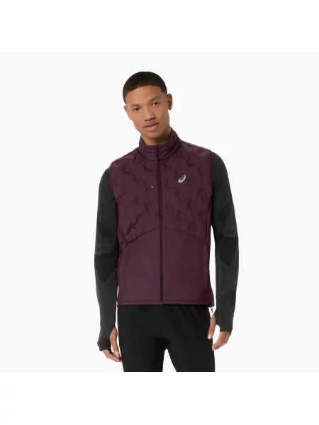 Мъжки елек за бягане Asics Road Winter Gilet dark currant
