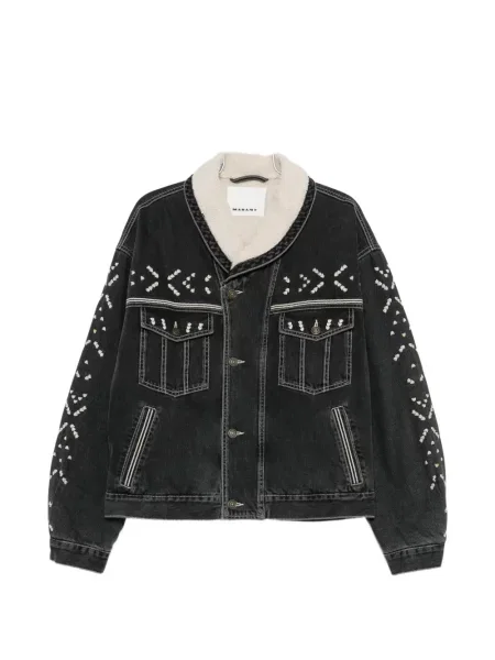 Geacă de blugi Isabel Marant cu broderie negru