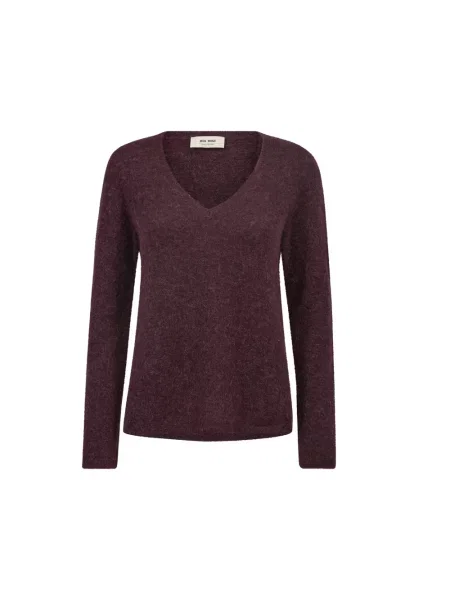 Dzianinowy sweter Mos Mosh brązowy