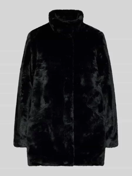 Płaszcz o kroju regular fit z imitacji futra model ‘VIDA’ Only czarne