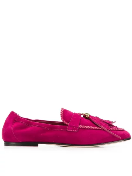 Pantofi loafer Tod's cu pene roz