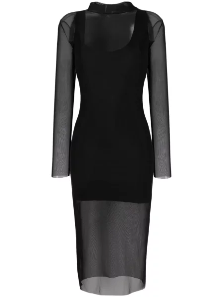 Rochie midi Alchemy transparente până la genunchi de costum negru