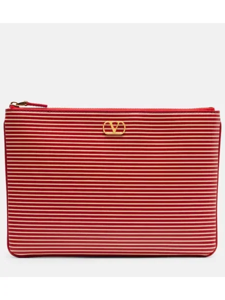 Geantă de mână Valentino Garavani din piele cu dungi roșu