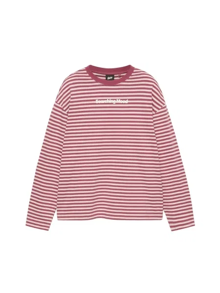 Pull&Bear Tricou STWD roz pastel / roșu burgundy alb