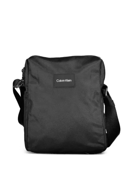 Crossbody táska Calvin Klein autogrammal fekete