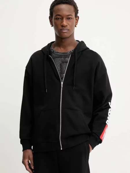 DIESEL Majica S-BOXT-ZIP temno rdeča bela črna