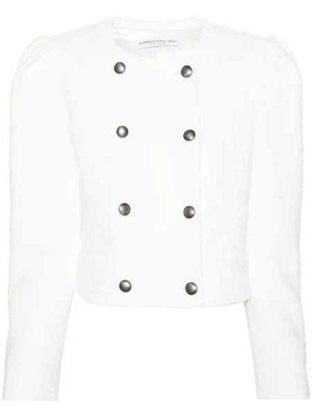 Bukiecik kurtka Alessandra Rich dwurzędowa biała