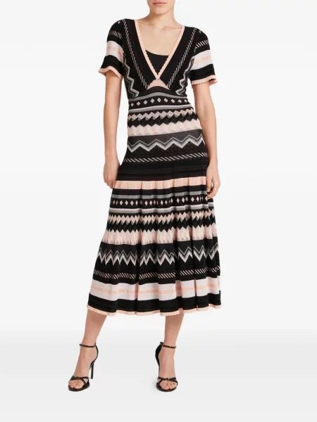 Rochie midi Temperley London cu decolteu în V negru