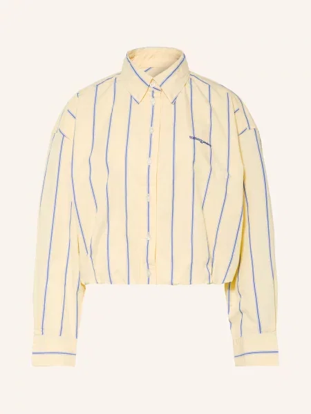 Tommy Jeans Krátká Košilová Halenka žlutá modrá